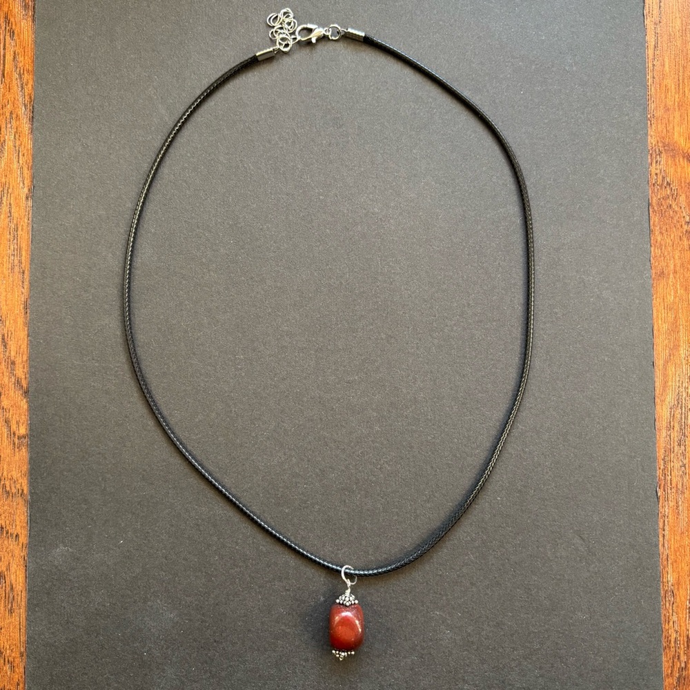 Red Jasper Pendant Necklace | 18 IN